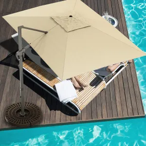 10x10 Ft Square Offset Aluminum Umbrella Cantilever Patio Umbrella