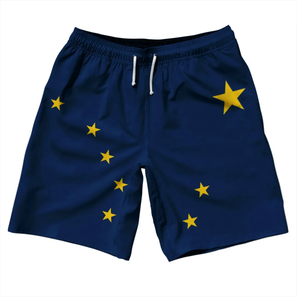 Alaska US State Flag 10" Swim Shorts Made in USA