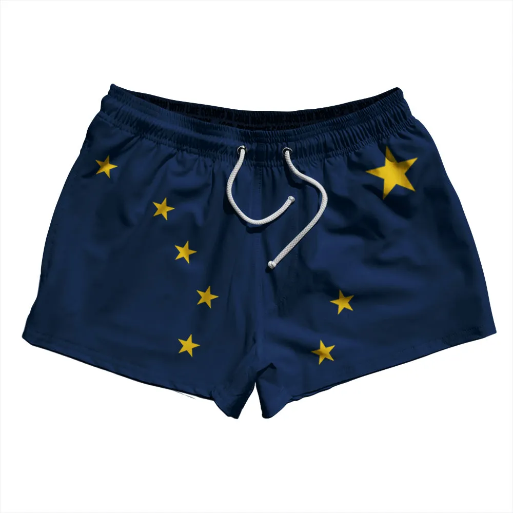 Alaska US State Flag 2.5" Swim Shorts Made in USA