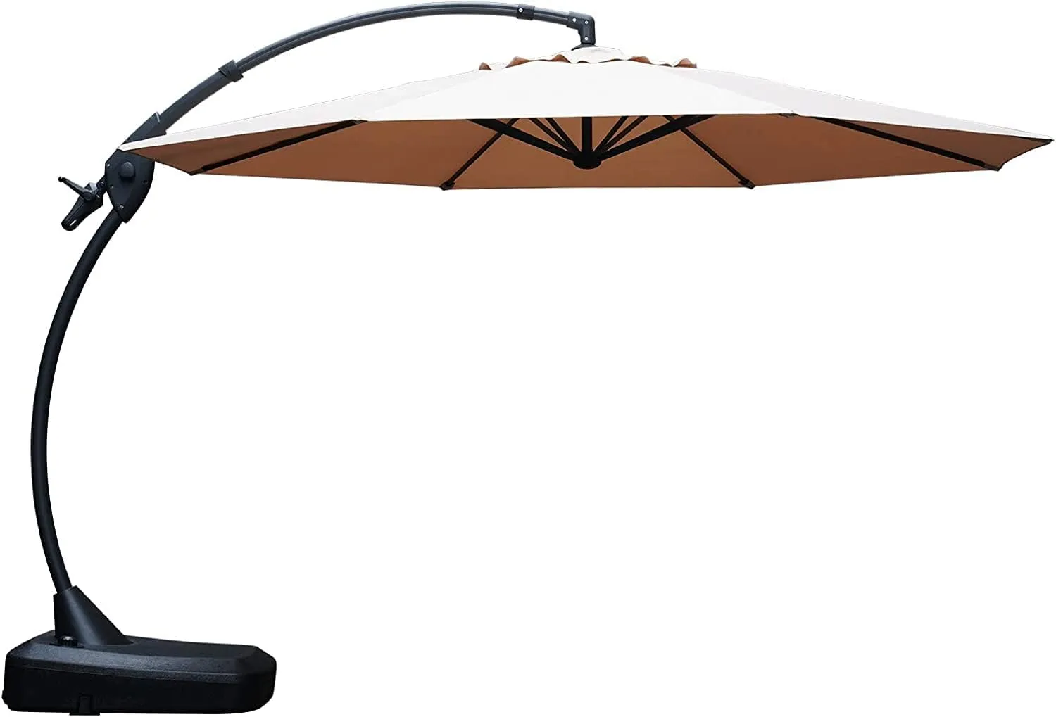 Deluxe Curvy Aluminum Offset Umbrella, Patio Cantilever Umbrella