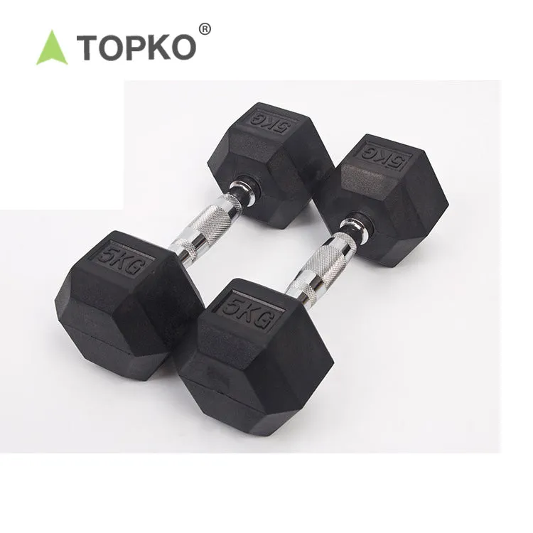 Dumbbells Free Weights Dumbbells Weight Set Rubber Coated cast Iron Hex Black Dumbbell