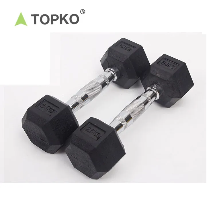 Dumbbells Free Weights Dumbbells Weight Set Rubber Coated cast Iron Hex Black Dumbbell