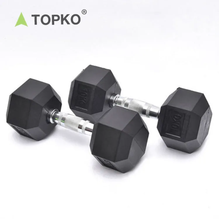 Dumbbells Free Weights Dumbbells Weight Set Rubber Coated cast Iron Hex Black Dumbbell