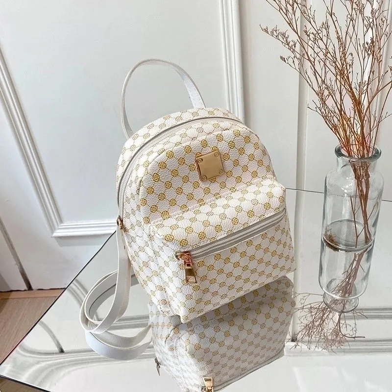Fashion Plaid Print Backpack One Shoulder Multi-purpose Women