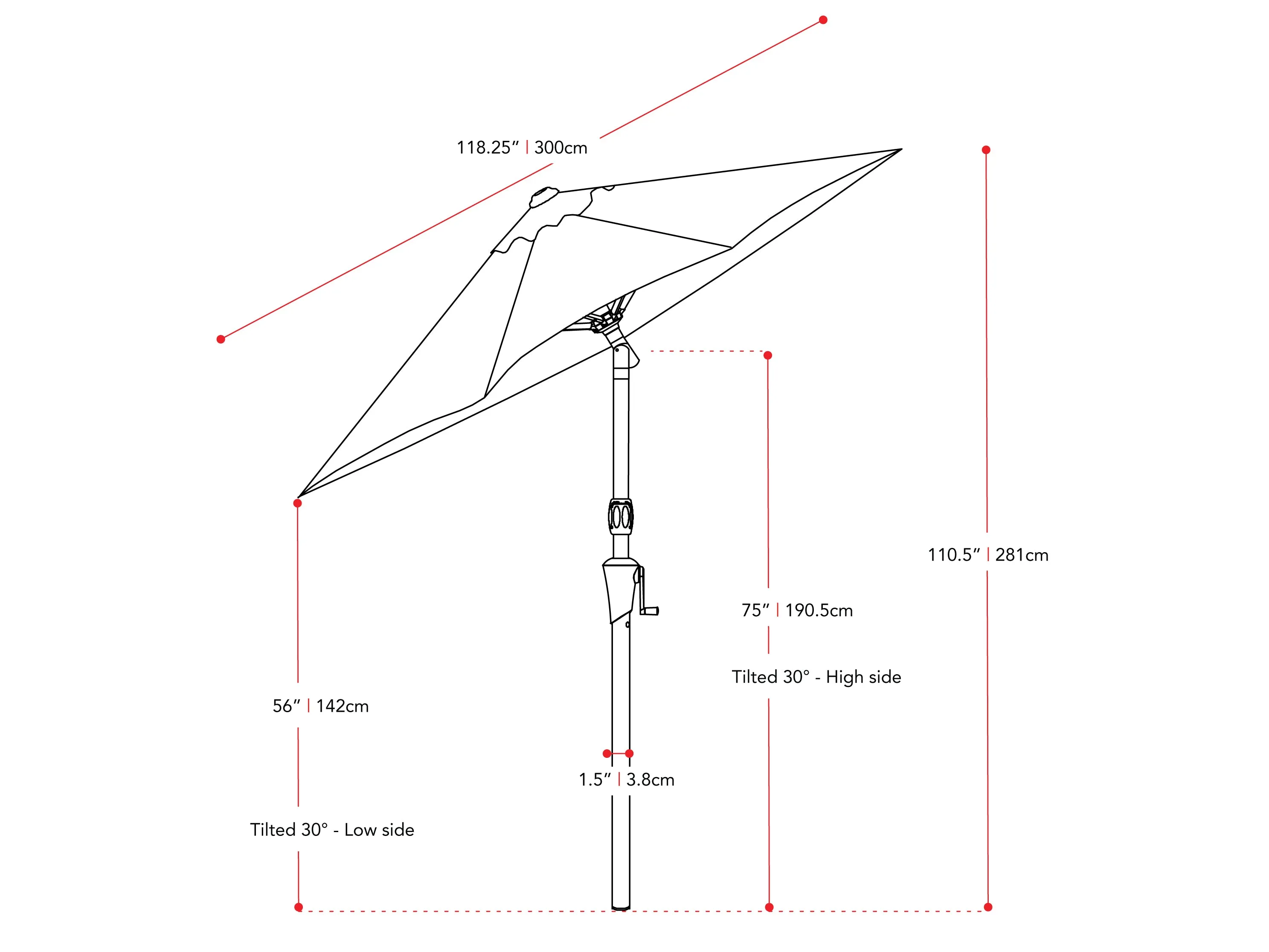 Forest Green 10ft Wind Resistant Patio Umbrella
