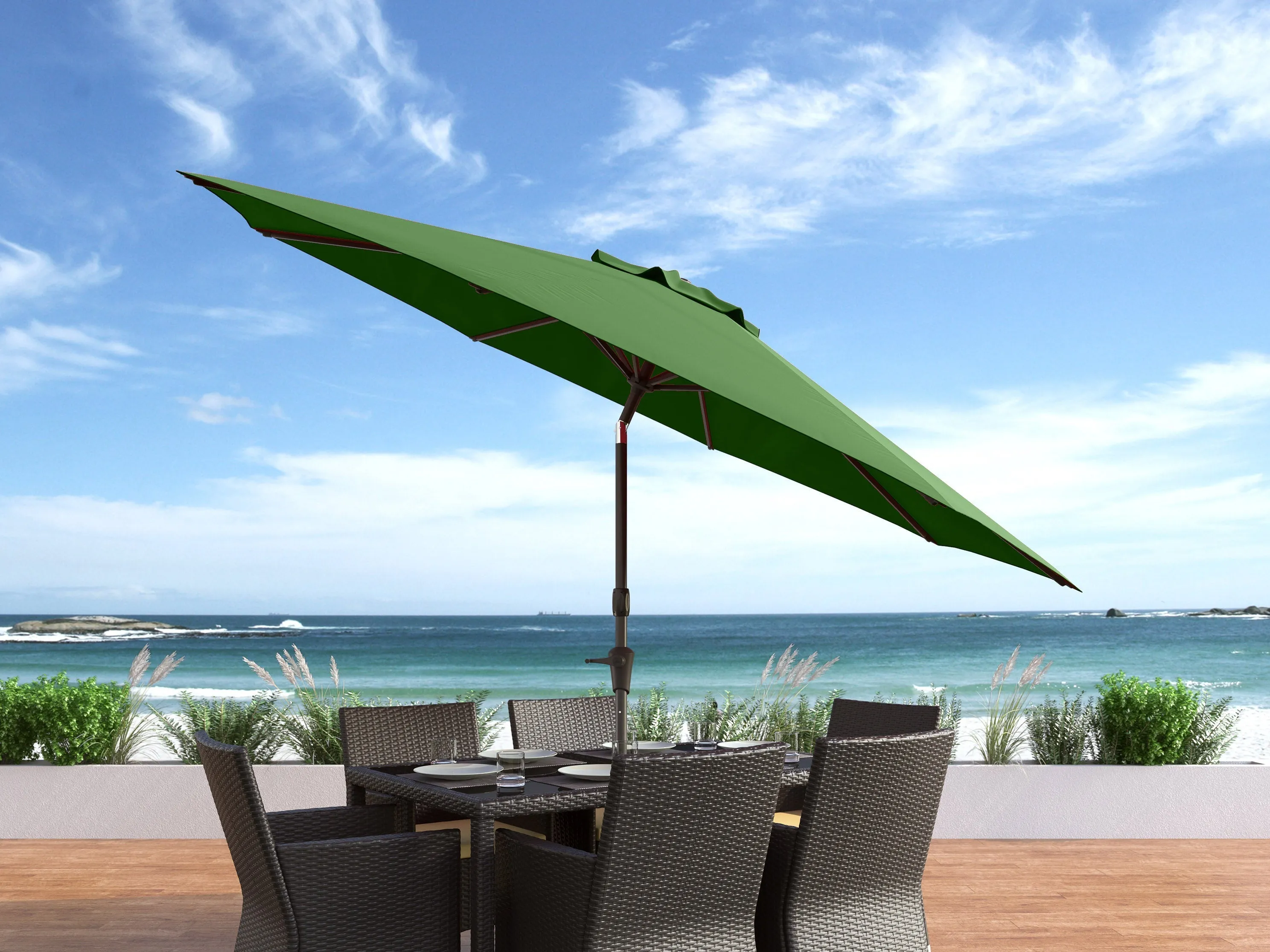 Forest Green 10ft Wind Resistant Patio Umbrella