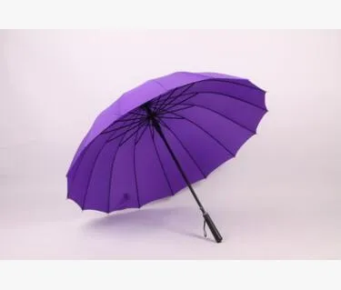 High Quality 24 Rib Firm Solid Windproof Long Straight Handle Anti-UV Sun/Rain Stick Large Outdoor Umbrella Manual Big Parasol