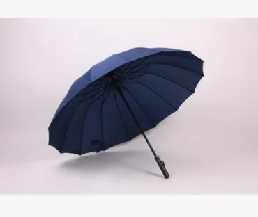 High Quality 24 Rib Firm Solid Windproof Long Straight Handle Anti-UV Sun/Rain Stick Large Outdoor Umbrella Manual Big Parasol