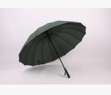 High Quality 24 Rib Firm Solid Windproof Long Straight Handle Anti-UV Sun/Rain Stick Large Outdoor Umbrella Manual Big Parasol