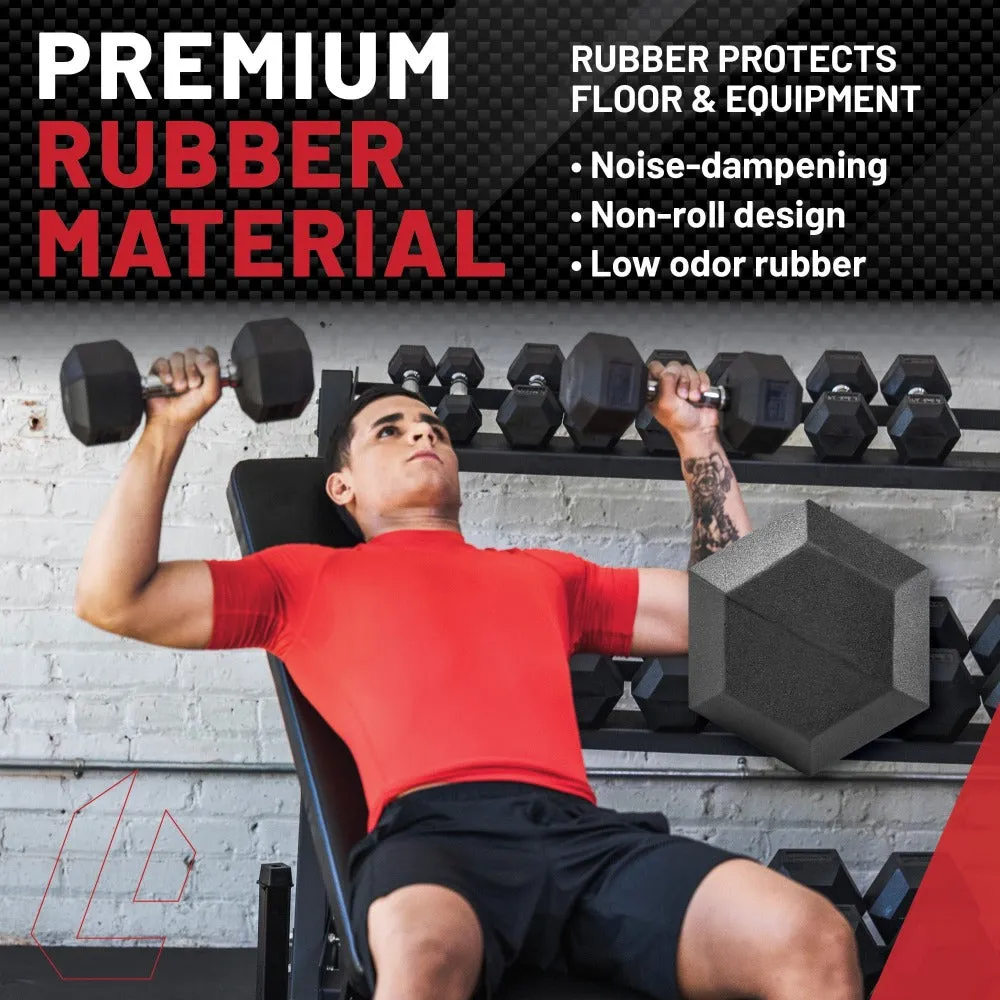 Lifeline Hex Rubber Dumbbells