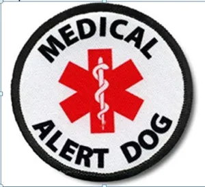 Medical Alert Dog - Round Embroidered Patch