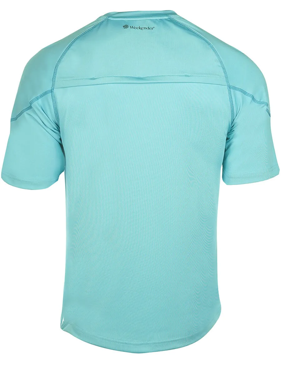 Men's Rashguard Swim Shirt - Aqua Solar Loose Fit Short Sleeve