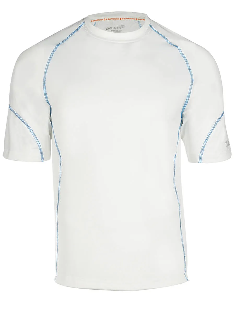 Men's Rashguard Swim Shirt - Aqua Solar Loose Fit Short Sleeve