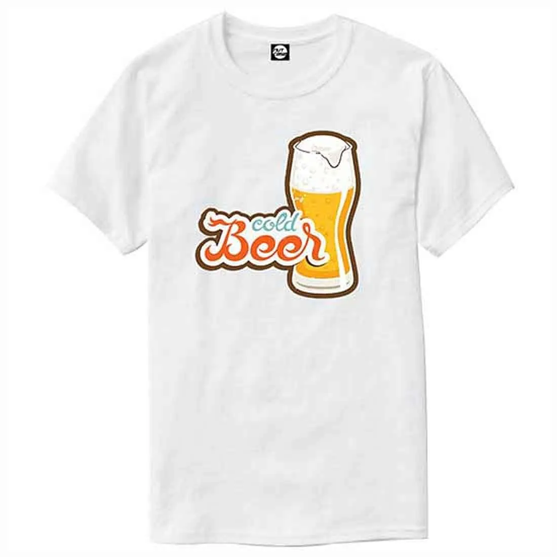 Nutcase Designer Round Neck Men's T-Shirt Wrinkle-Free Poly Cotton Tees - Cold Beer