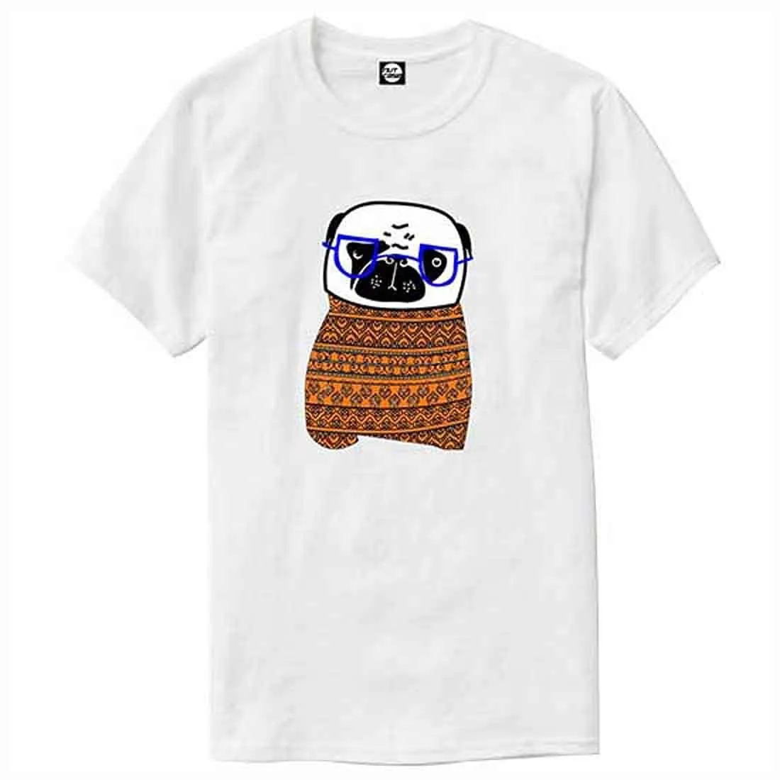 Nutcase Designer Round Neck Men's T-Shirt Wrinkle-Free Poly Cotton Tees - Smug Pug