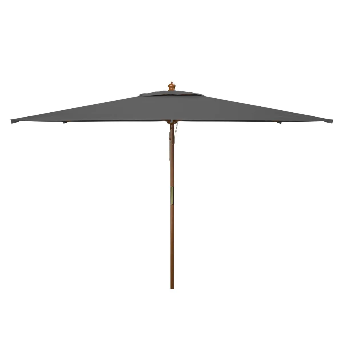 Safavieh Aklin 6.5Ft X 10Ft Rectangle Wooden Pulley Market Umbrella (No Tilt)/Beige , PAT8309