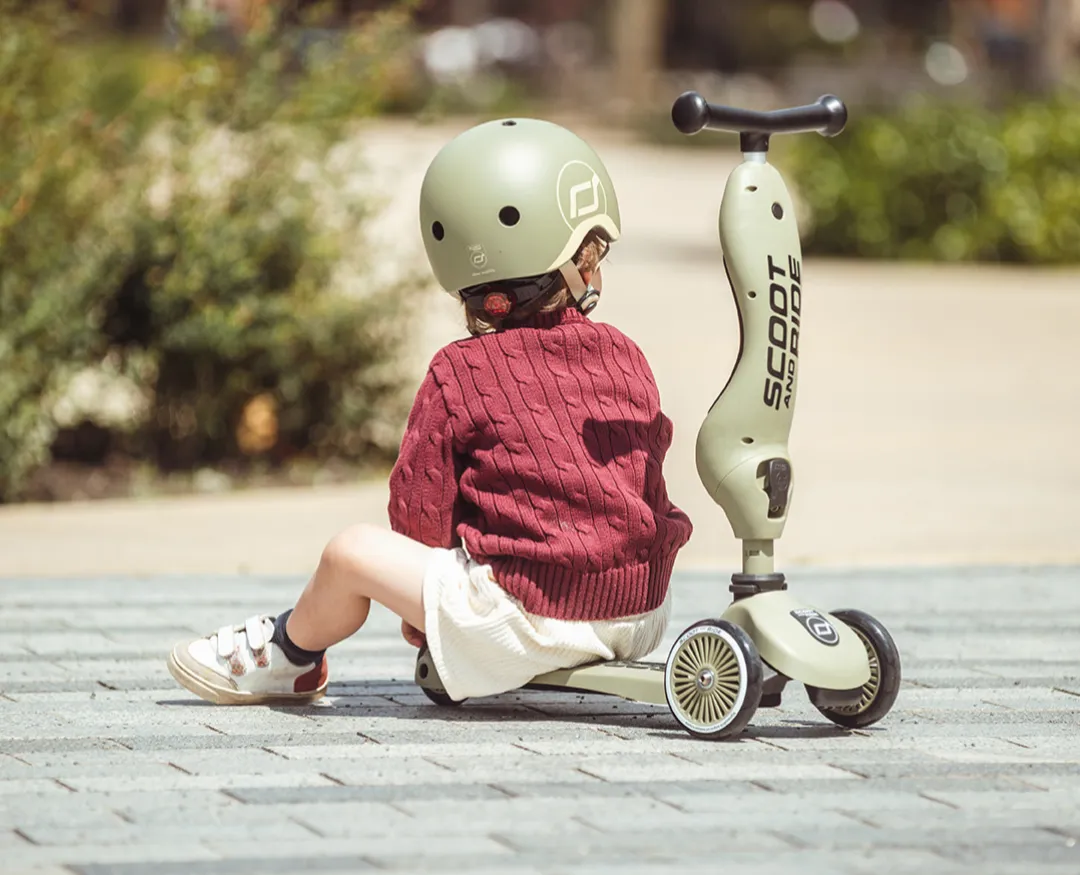 Scooter - Highwaykick 1 - 2 in 1 Kickboard/ Kickboard with Seat - Olive