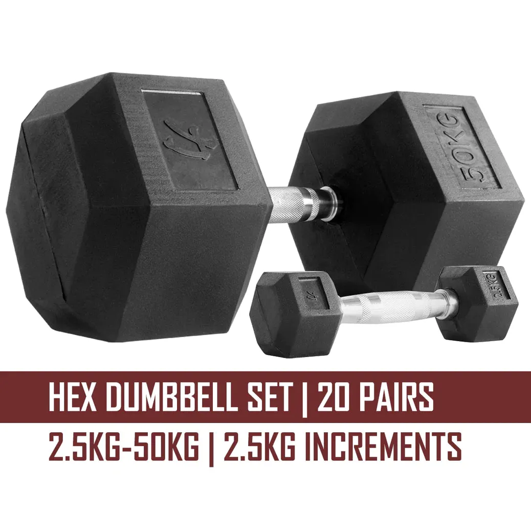 Strength Shop Hex Dumbbells, 1-75kg / 100kg