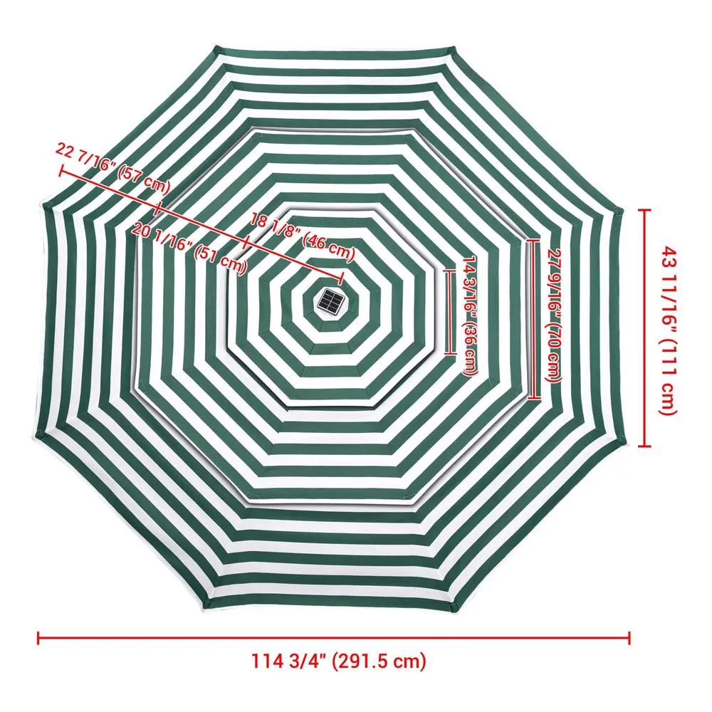 TheLAShop 10ft 3-Tiered 8-Rib Patio Market Umbrella Replacement Canopy