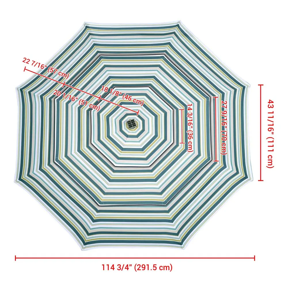 TheLAShop 10ft 3-Tiered 8-Rib Patio Market Umbrella Replacement Canopy
