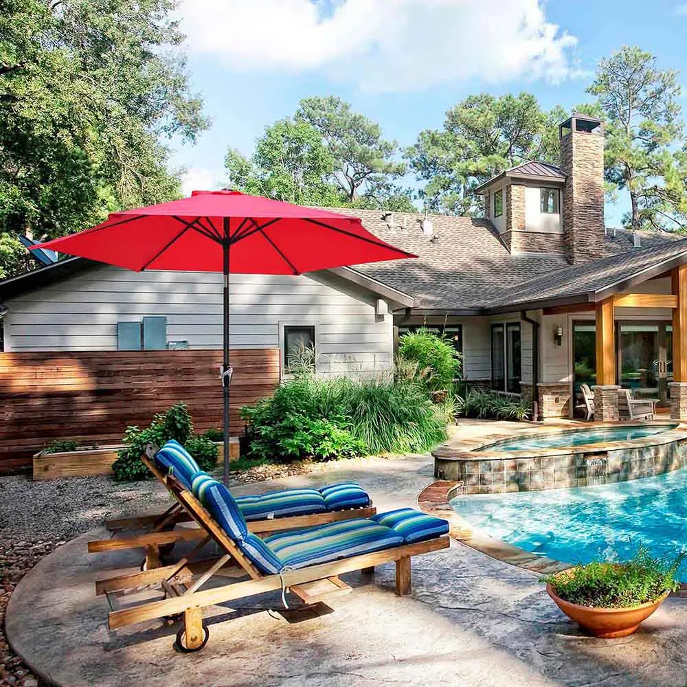 TheLAShop 8ft 6-Rib Patio Table Umbrella for Outdoor Market