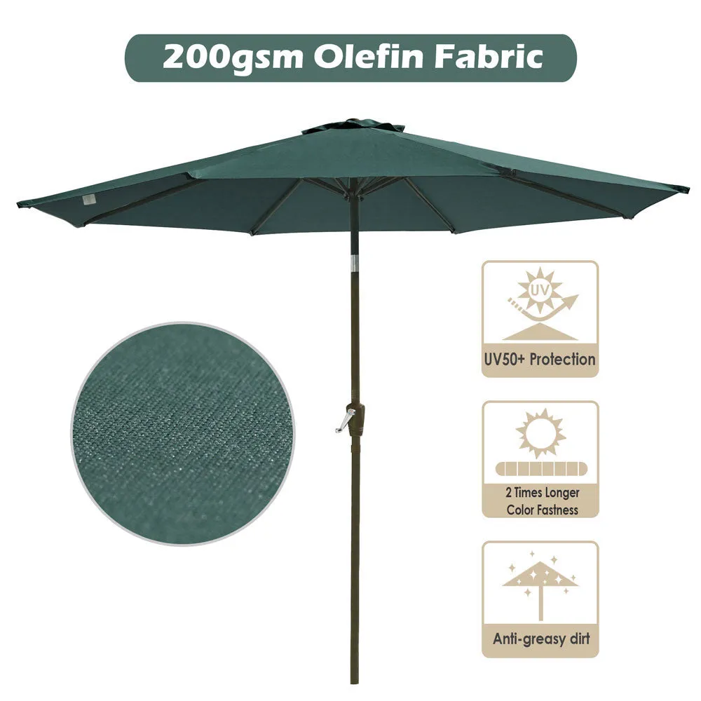 TheLAShop 9 ft 8-Rib Outdoor Patio Tilt Umbrella 200 gsm Canopy