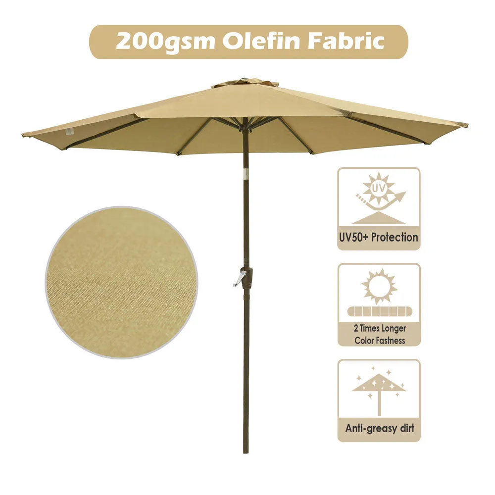 TheLAShop 9 ft 8-Rib Outdoor Patio Tilt Umbrella 200 gsm Canopy