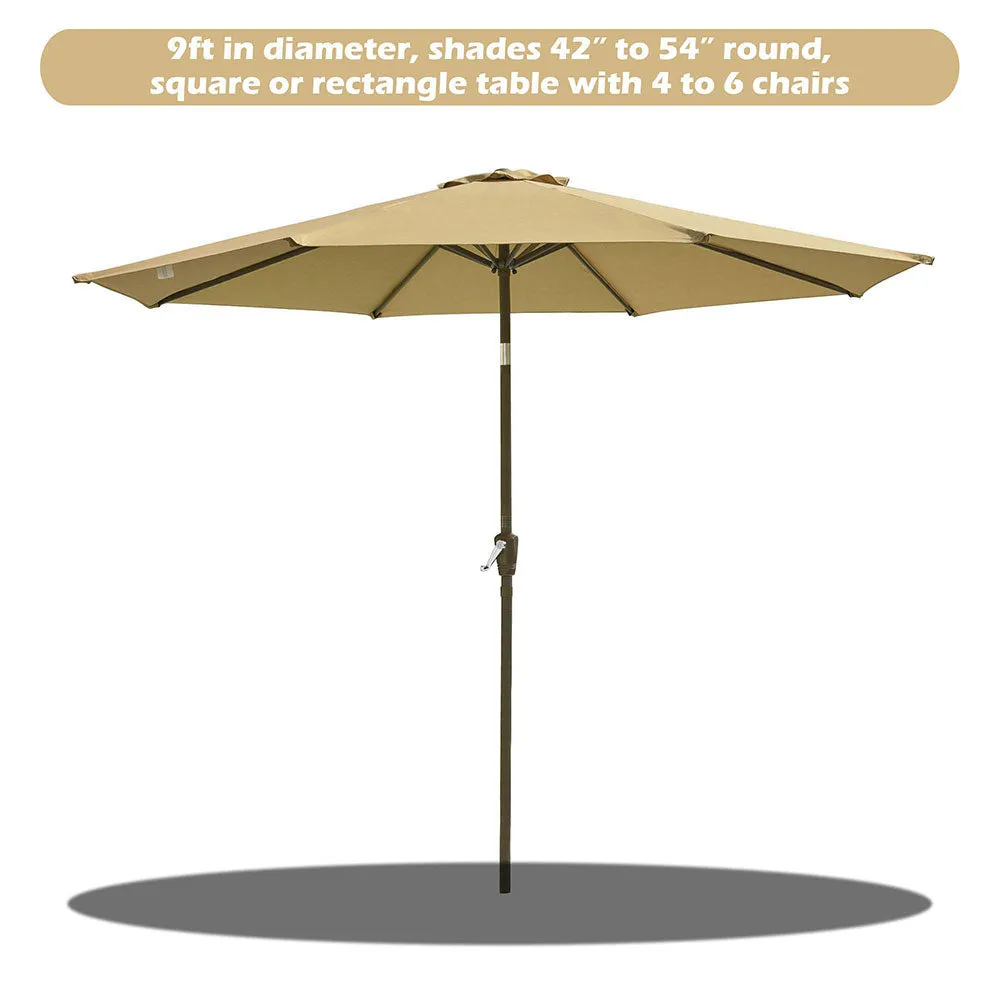TheLAShop 9 ft 8-Rib Outdoor Patio Tilt Umbrella 200 gsm Canopy