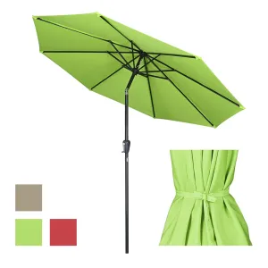 TheLAShop 9 ft 8-Rib Patio Umbrella Tilt & Crank 220g Yarn-dyed Canopy UV50 
