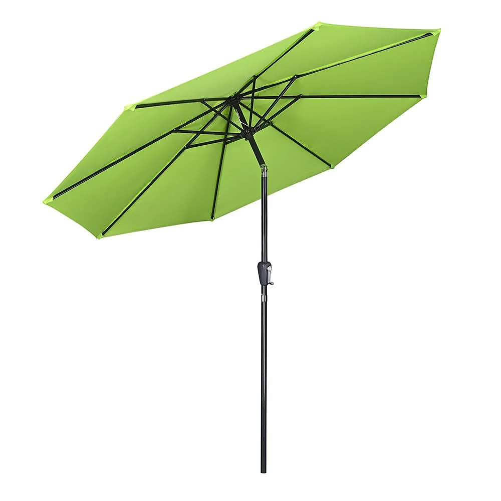 TheLAShop 9 ft 8-Rib Patio Umbrella Tilt & Crank 220g Yarn-dyed Canopy UV50 