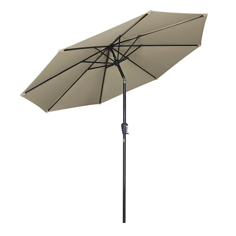 TheLAShop 9 ft 8-Rib Patio Umbrella Tilt & Crank 220g Yarn-dyed Canopy UV50 