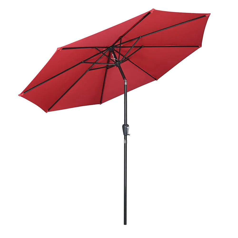 TheLAShop 9 ft 8-Rib Patio Umbrella Tilt & Crank 220g Yarn-dyed Canopy UV50 
