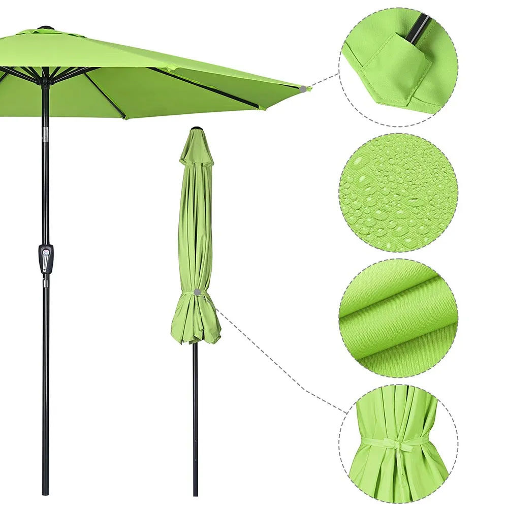 TheLAShop 9 ft 8-Rib Patio Umbrella Tilt & Crank 220g Yarn-dyed Canopy UV50 